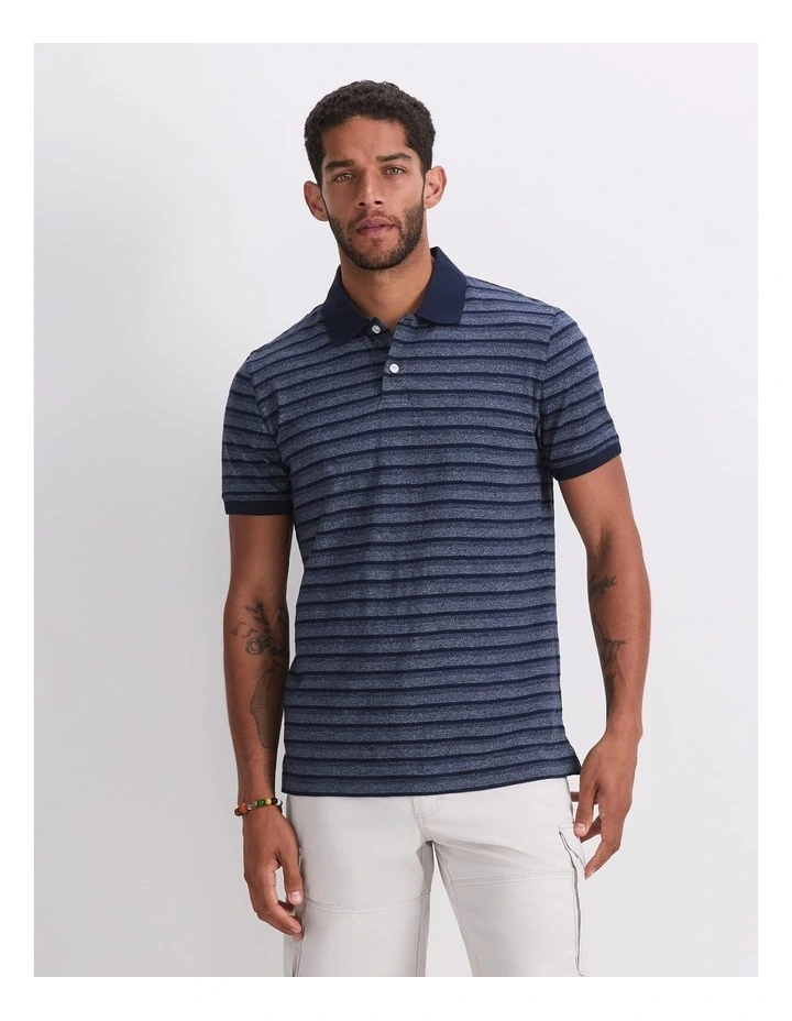 Hugo Stripe Polo in Navy/White image 1