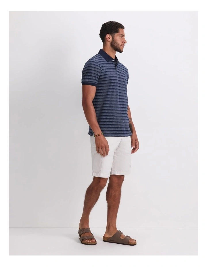 Hugo Stripe Polo in Navy/White image 3