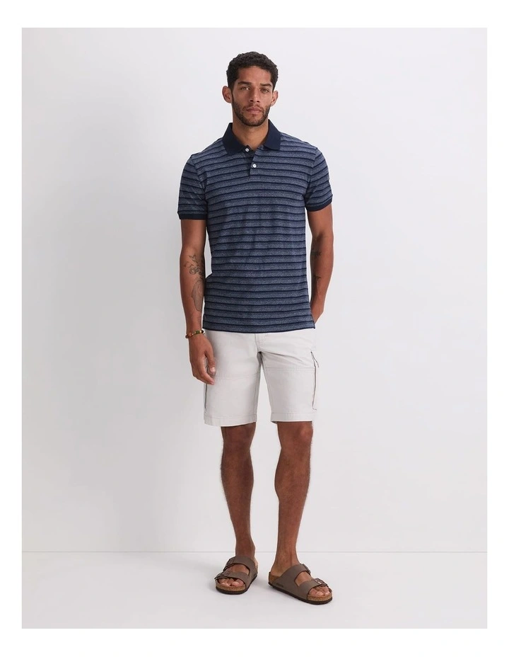 Hugo Stripe Polo in Navy/White image 4