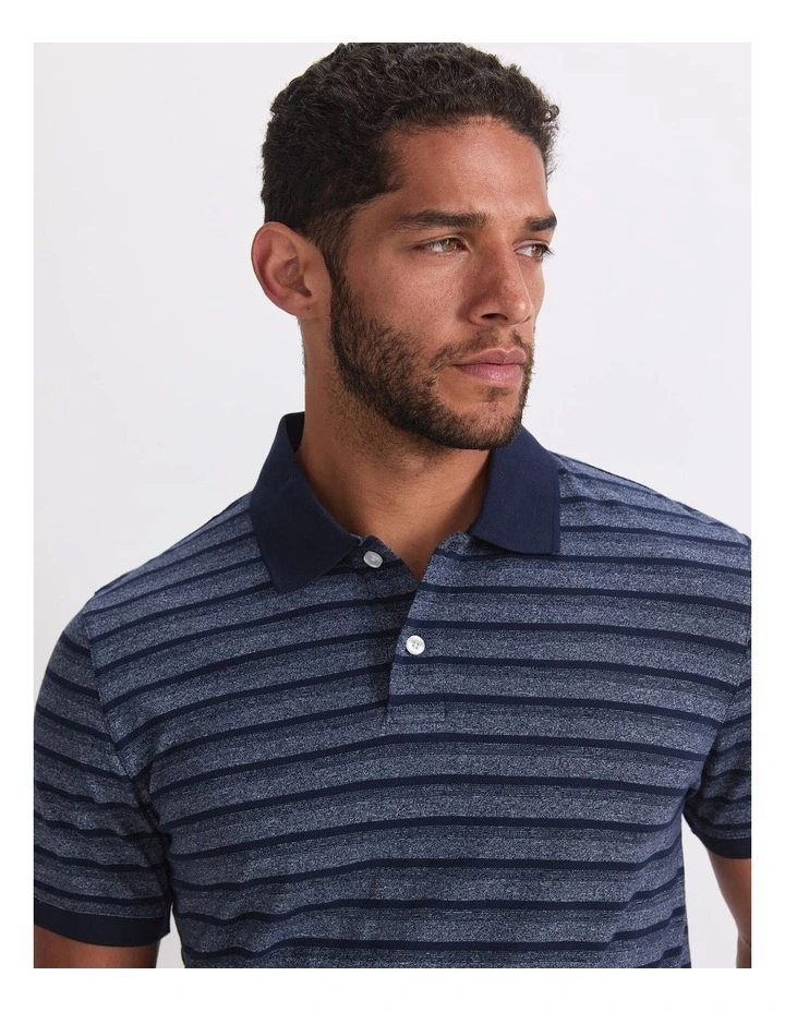 Hugo Stripe Polo in Navy/White image 5