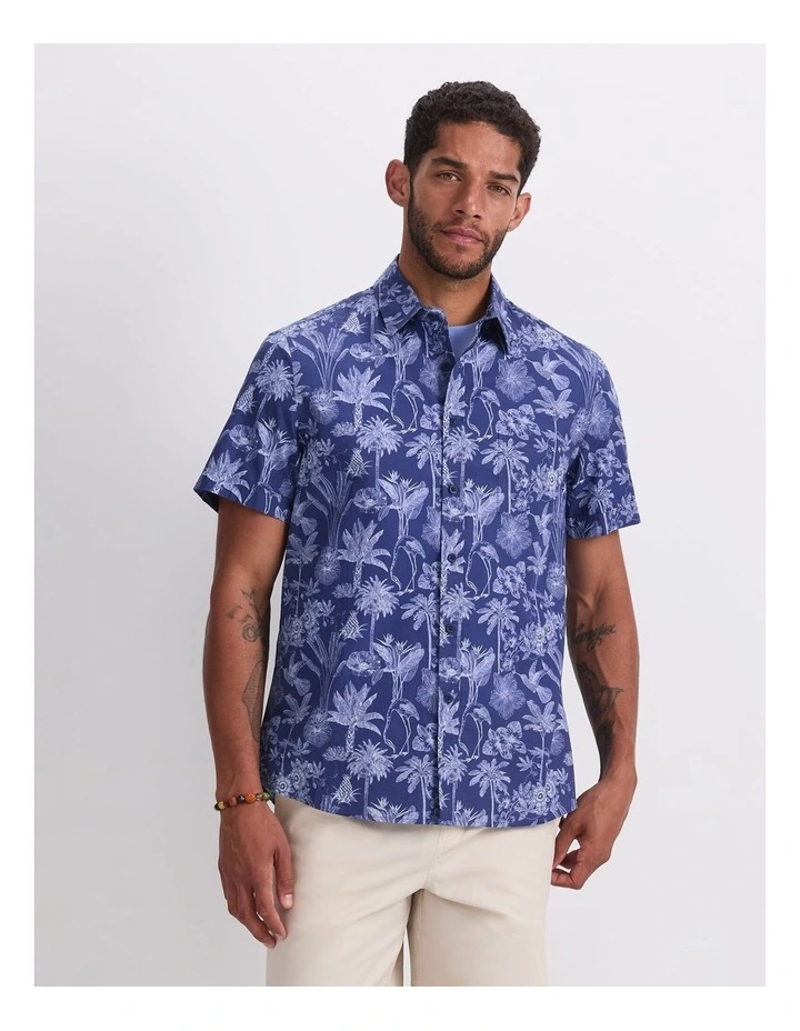 Darwin Short Sleeve Liberty Shirt in Navy image 1