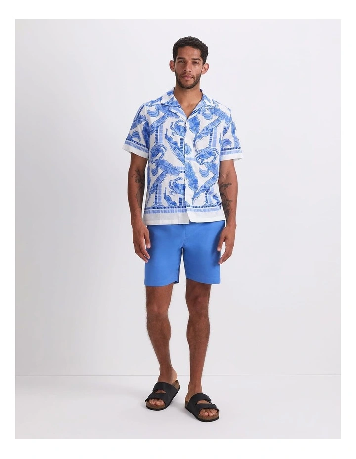 Moreton Short Sleeve Print Shirt in Blue Multi image 4