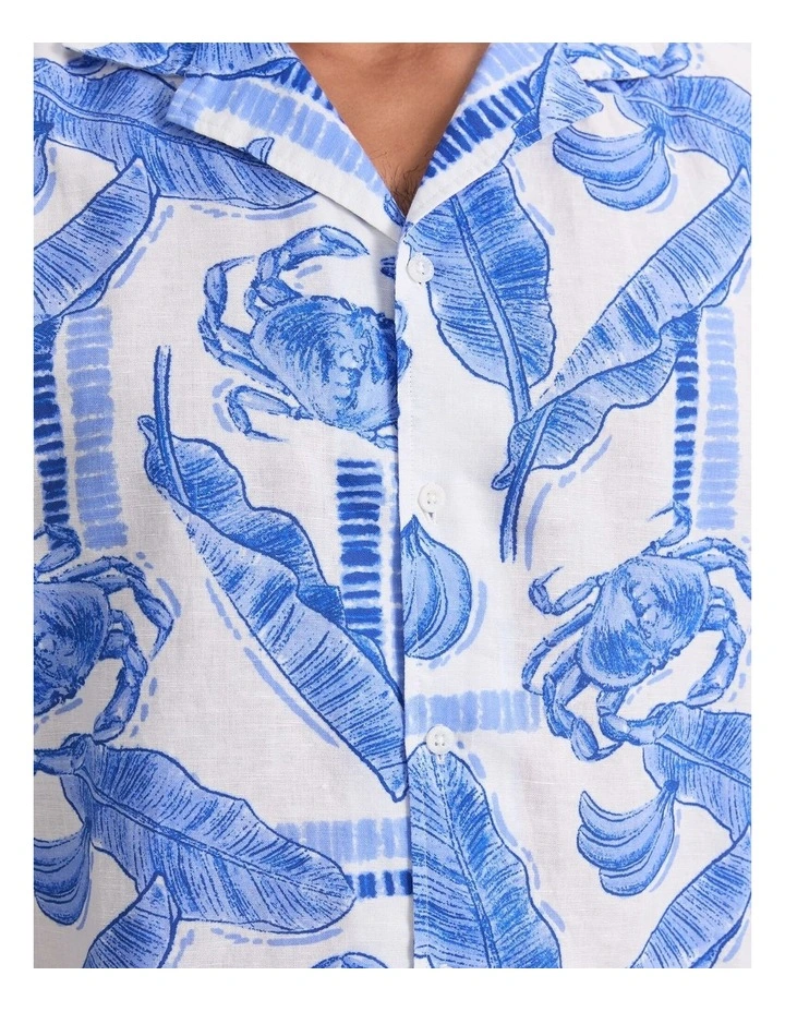 Moreton Short Sleeve Print Shirt in Blue Multi image 6