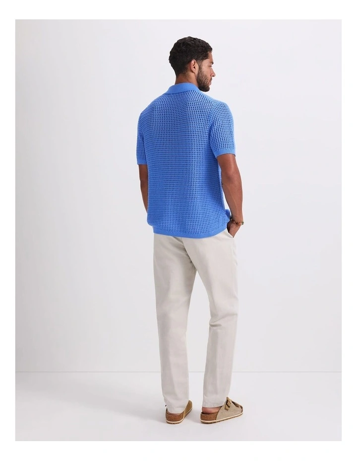 Kevin Cotton Crochet Shirt in Cornflower image 2