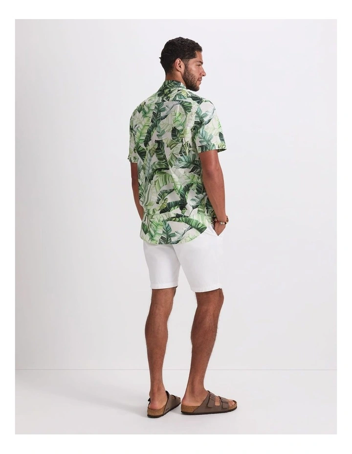 Kane Short Sleeve Print Shirt in Green Multi image 2