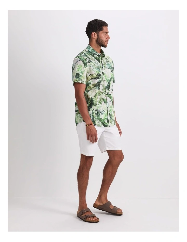 Kane Short Sleeve Print Shirt in Green Multi image 3