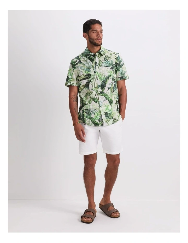 Kane Short Sleeve Print Shirt in Green Multi image 4