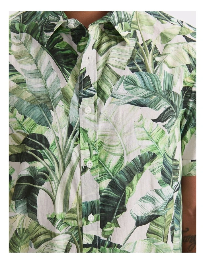 Kane Short Sleeve Print Shirt in Green Multi image 6