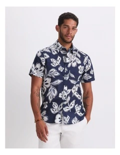 Rhett Short Sleeve Print Shirt in Midnight