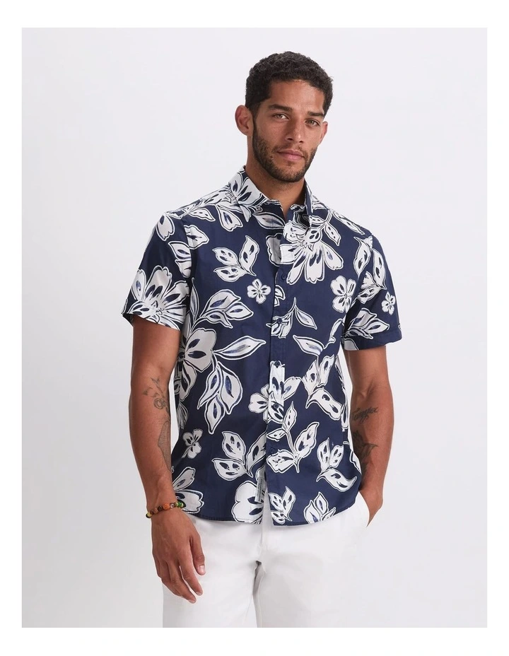 Rhett Short Sleeve Print Shirt in Midnight image 1