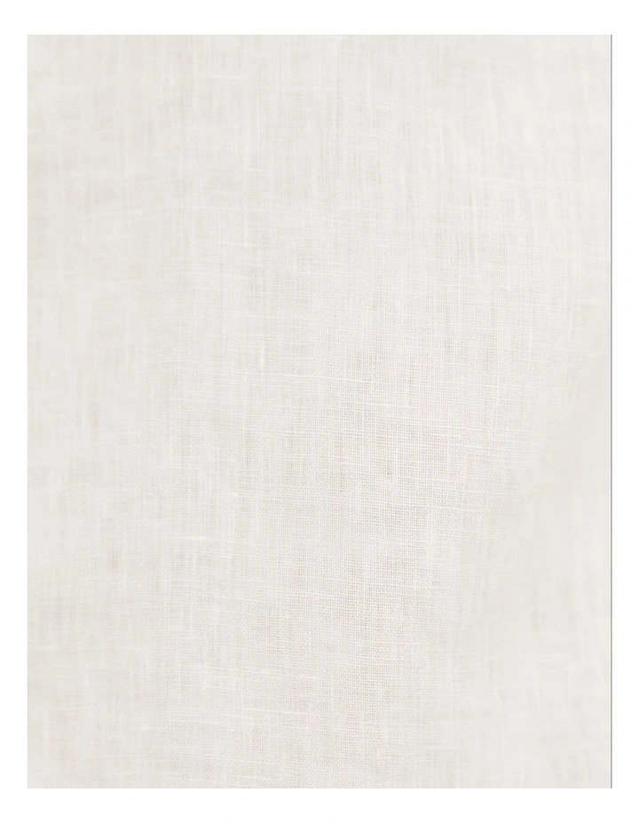 Linen Long Sleeve Shirt in White image 5