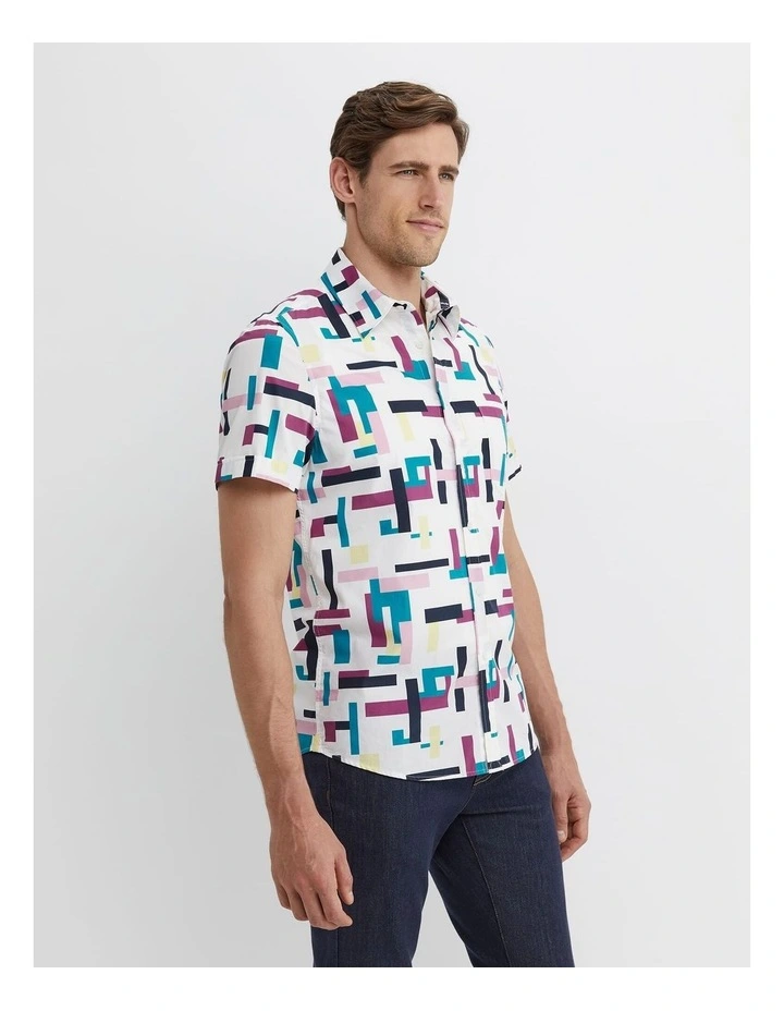 Barnes Short Sleeve Shirt in White image 3