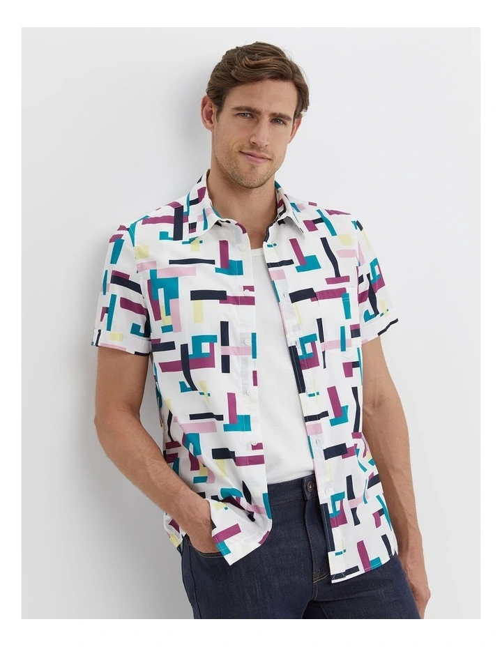 Barnes Short Sleeve Shirt in White image 5