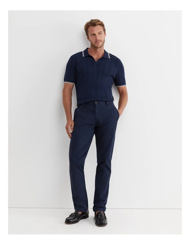 Braddon Knit Polo Shirt in Navy image 2