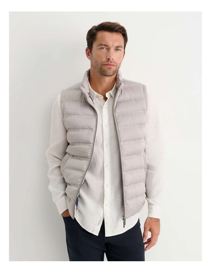 Curtis Puffer Vest in Silver image 1