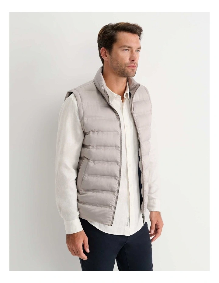 Curtis Puffer Vest in Silver image 3