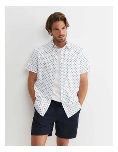 Parker Short Sleeve Shirt in White/Multi