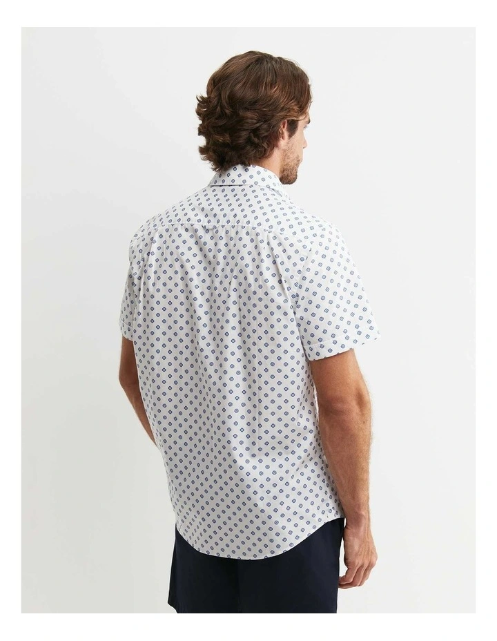 Parker Short Sleeve Shirt in White/Multi image 5
