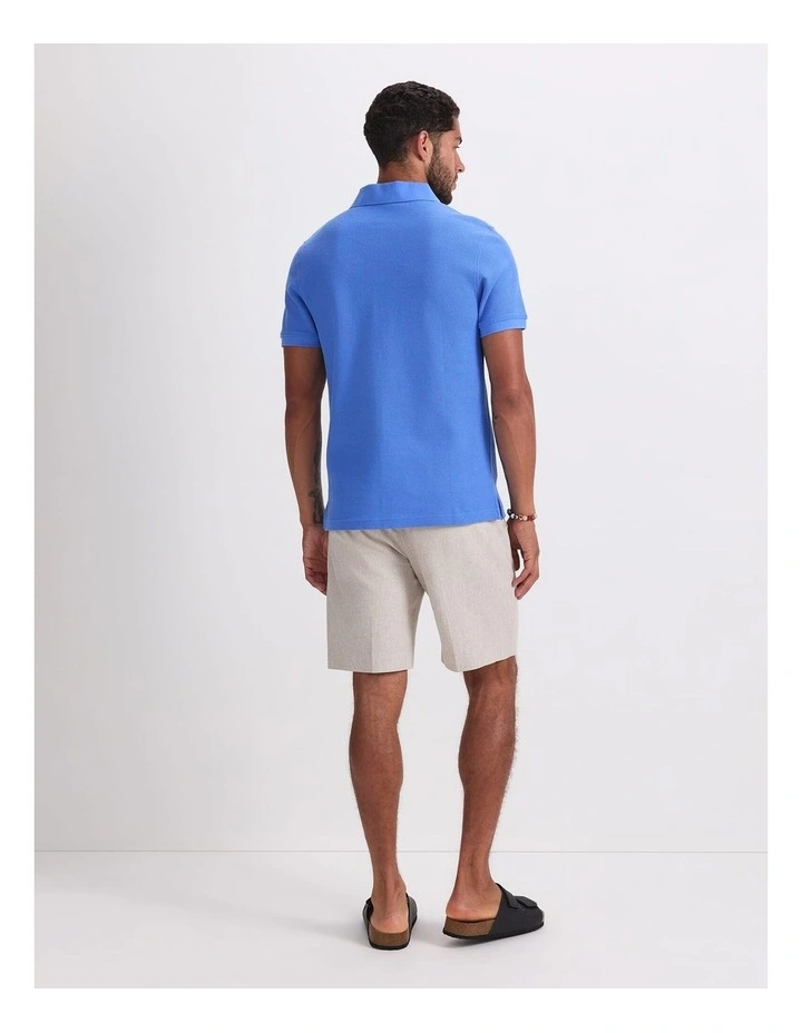 Archer Textured Polo Shirt in Blue image 2