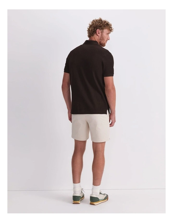 Archer Textured Polo in Brown image 2