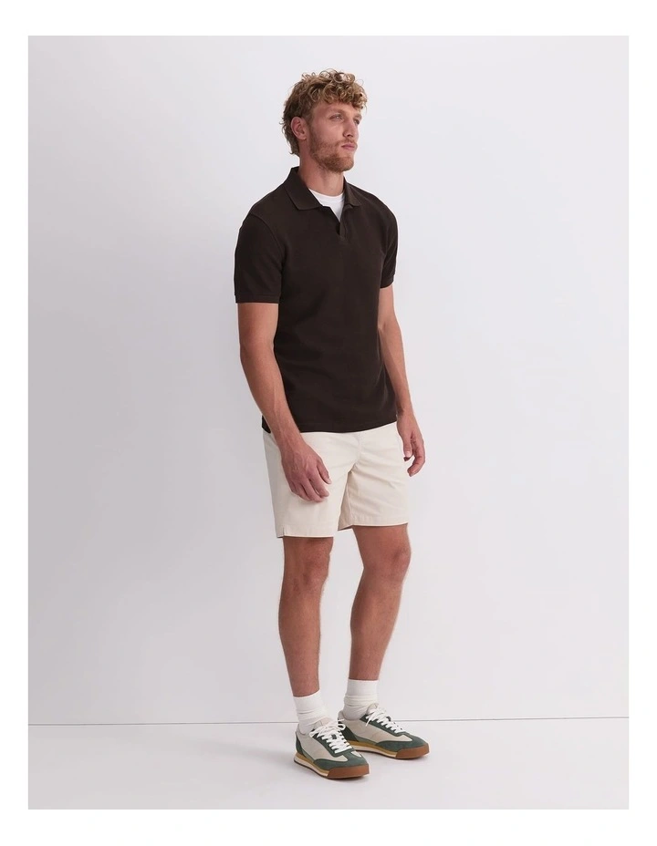Archer Textured Polo in Brown image 3