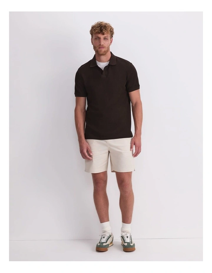 Archer Textured Polo in Brown image 4