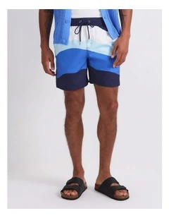 7th Wave Swim Short in Blue