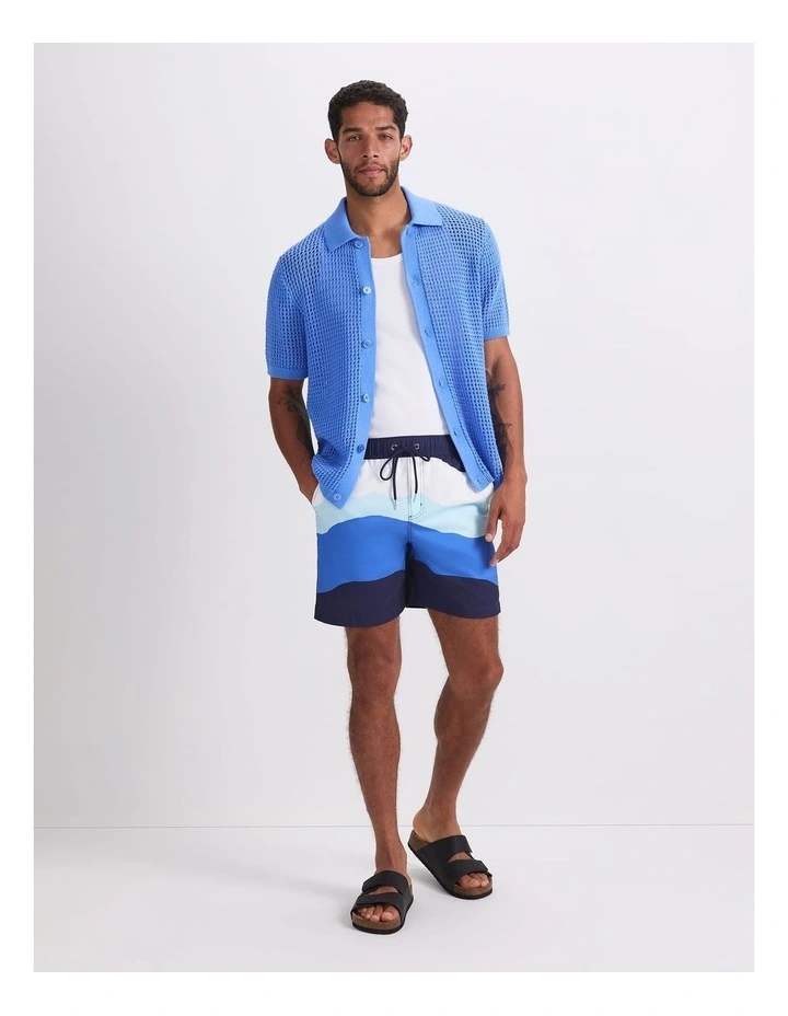 7th Wave Swim Short in Blue image 4