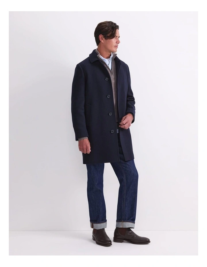 Micah Double Faced Coat in Blue image 2