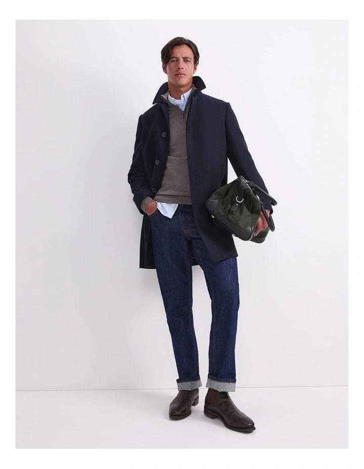 Micah Double Faced Coat in Blue image 5