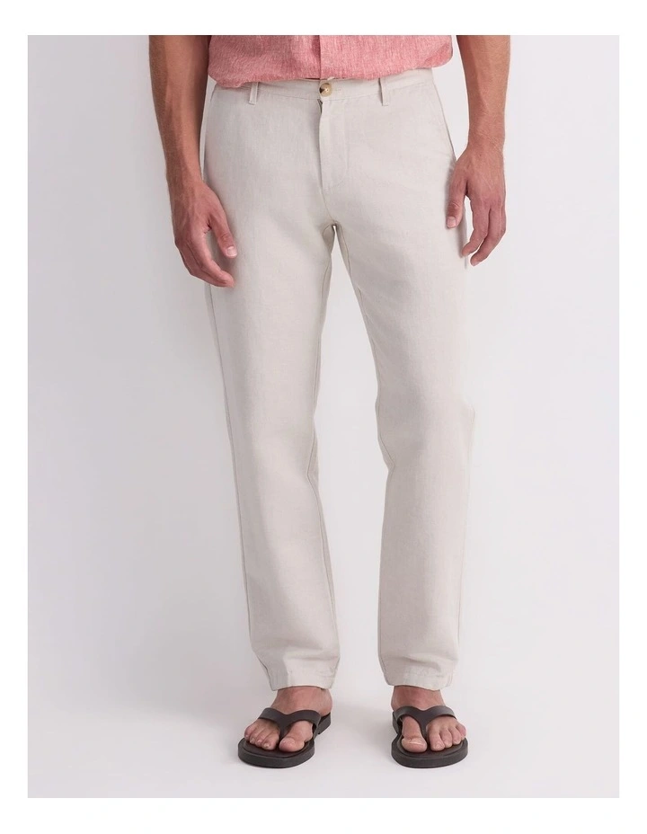 Otis Linen Blend Pant in String image 1