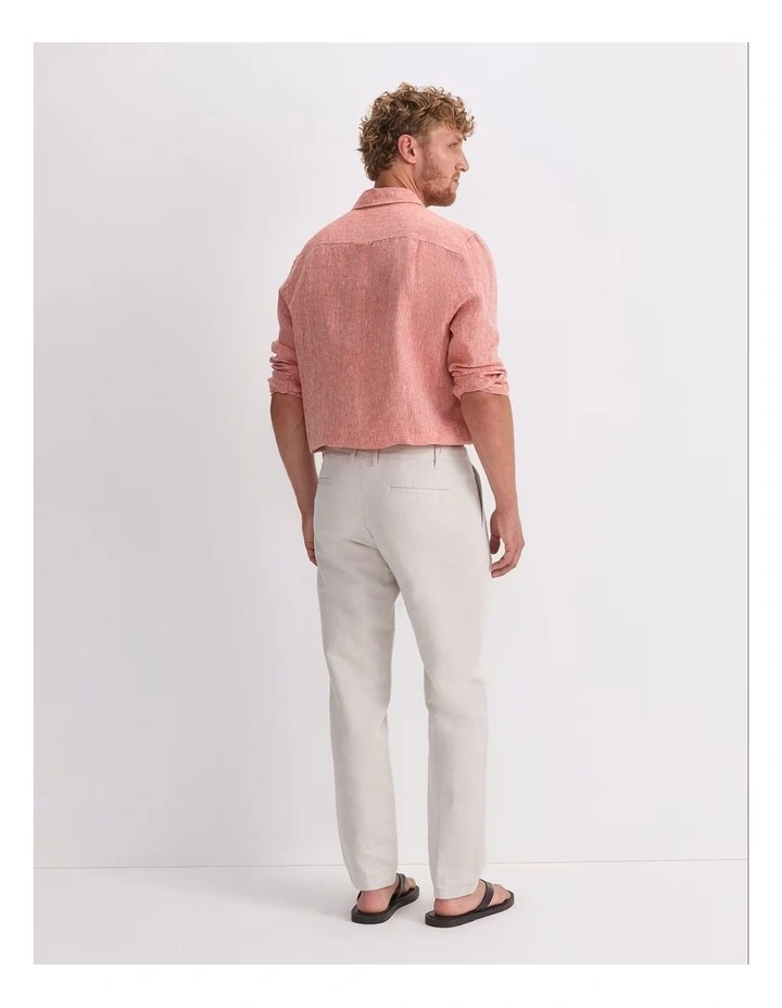 Otis Linen Blend Pant in String image 2