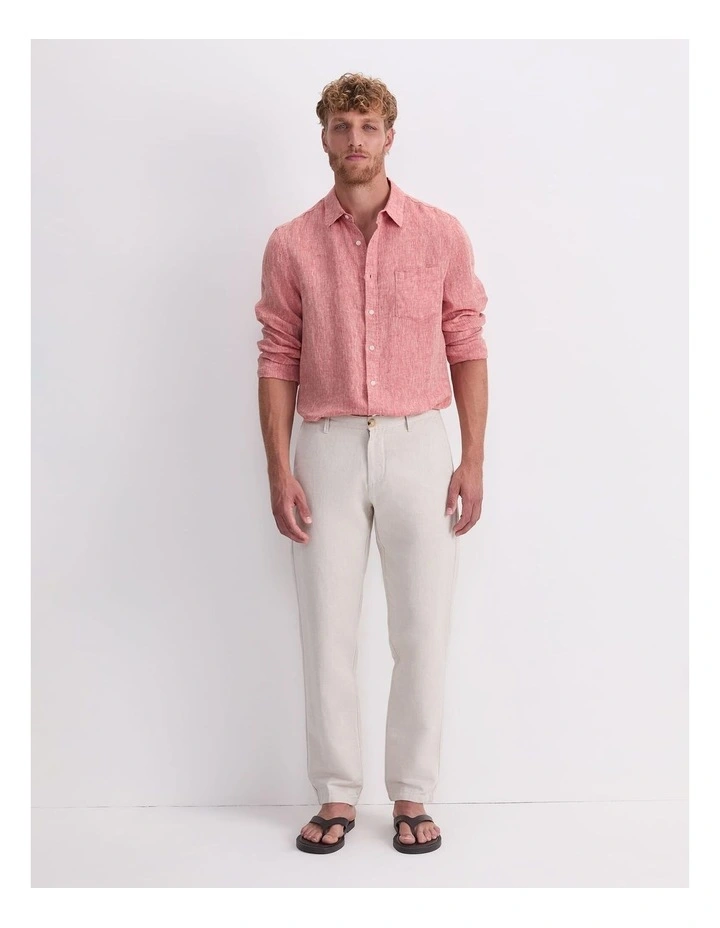 Otis Linen Blend Pant in String image 3