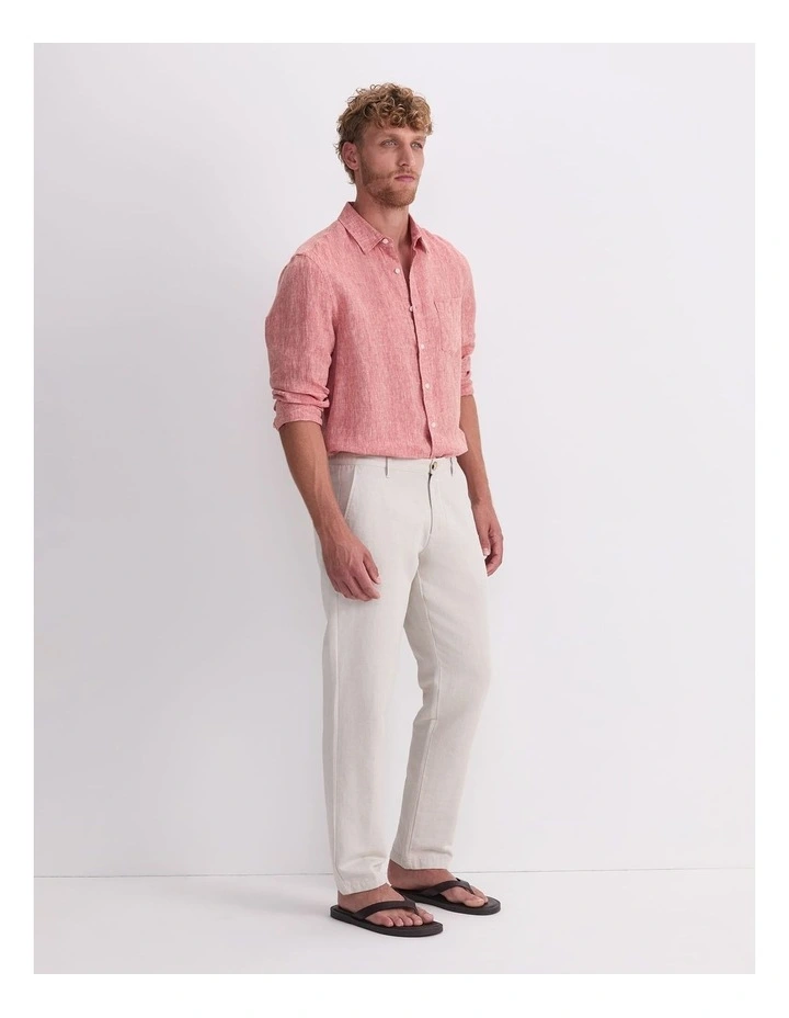 Otis Linen Blend Pant in String image 6
