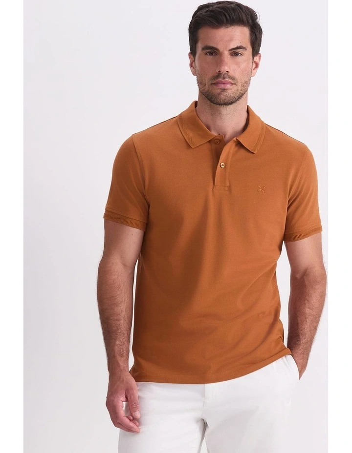 Pique Polo in Brown image 1