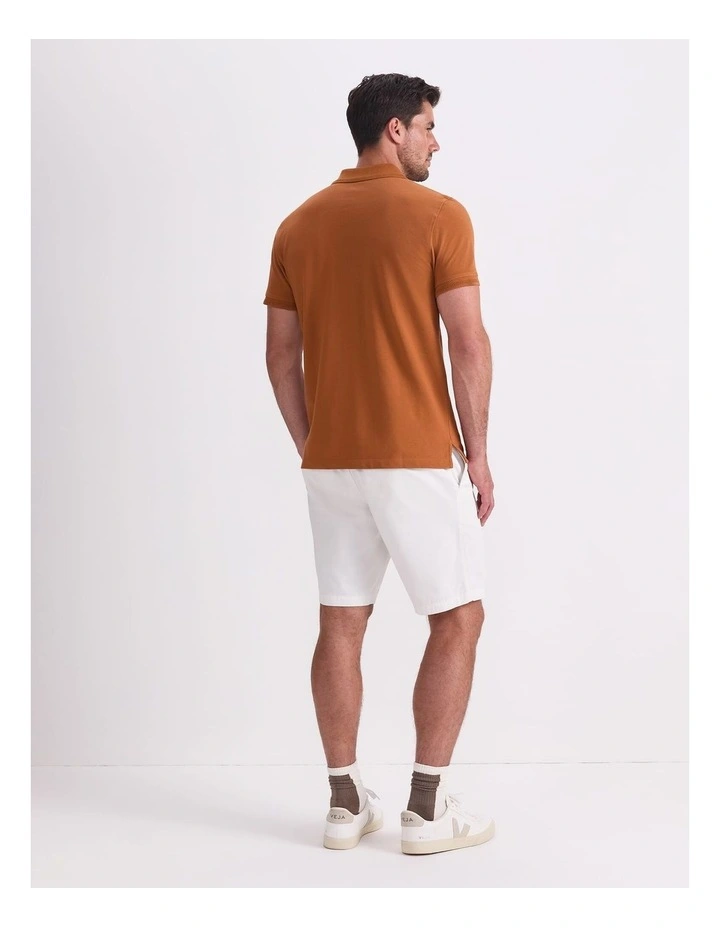 Pique Polo in Brown image 2