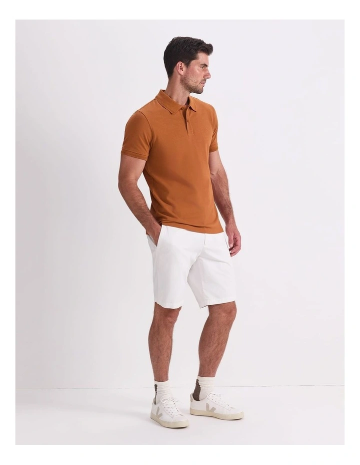 Pique Polo in Brown image 3