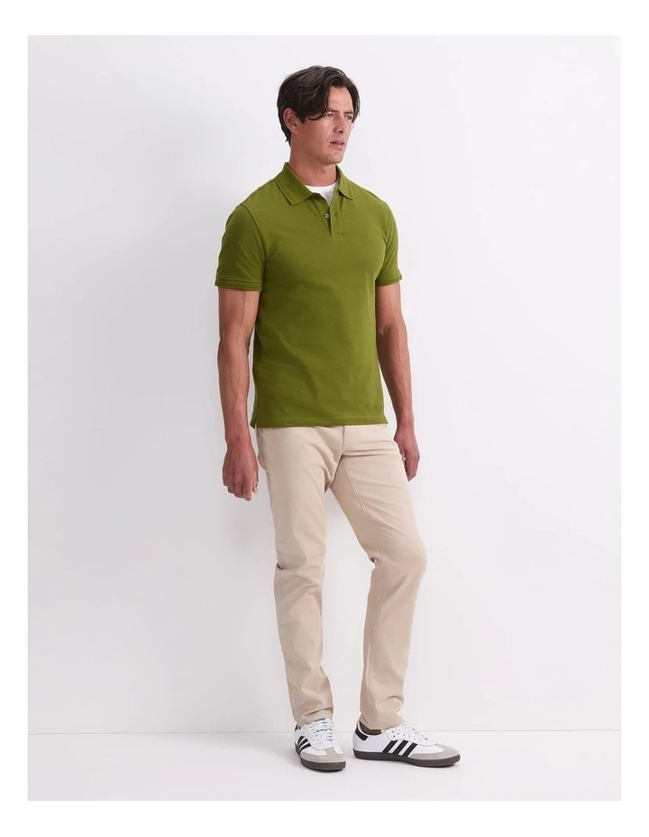 Pique Polo in Green image 3