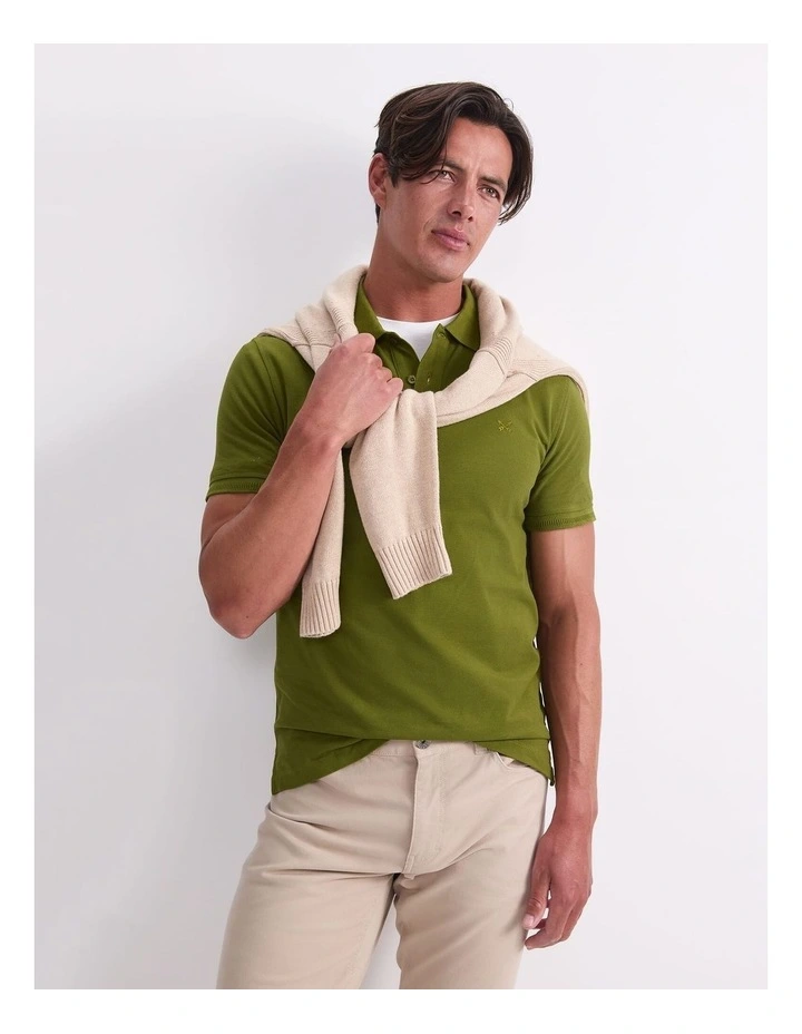Pique Polo in Green image 5