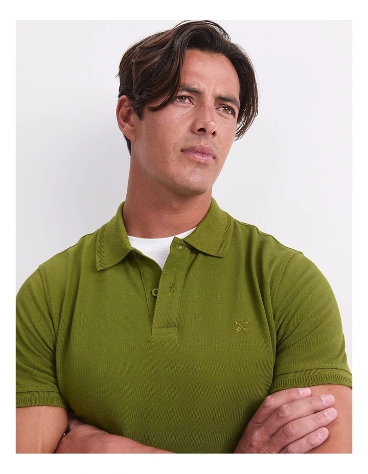 Pique Polo in Green image 6