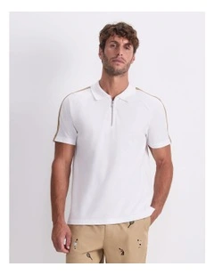 Rod Textured Polo Shirt in White