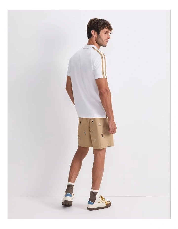 Rod Textured Polo Shirt in White image 2