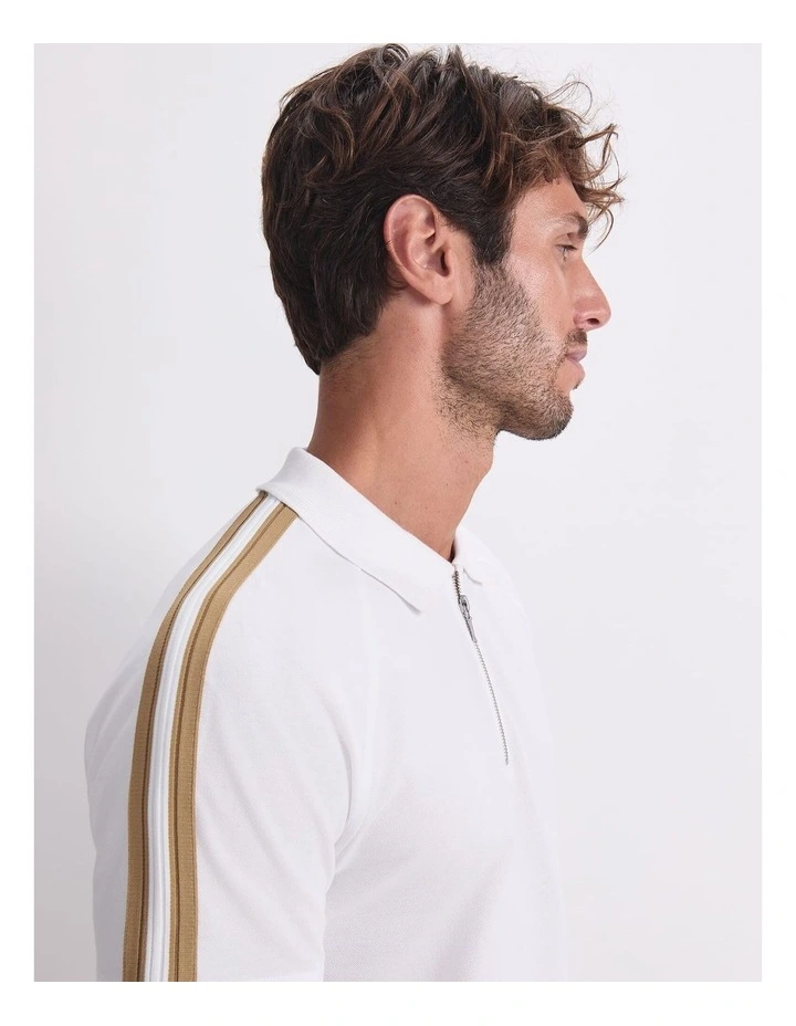 Rod Textured Polo Shirt in White image 3