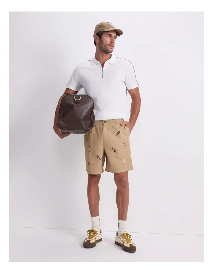 Rod Textured Polo Shirt in White image 5