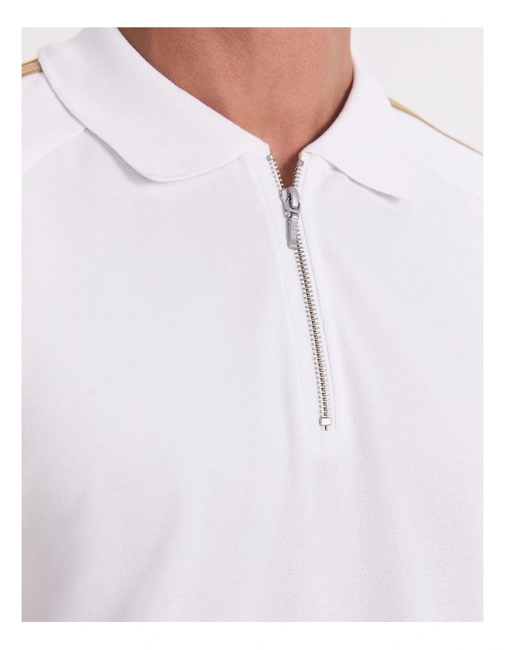 Rod Textured Polo Shirt in White image 6