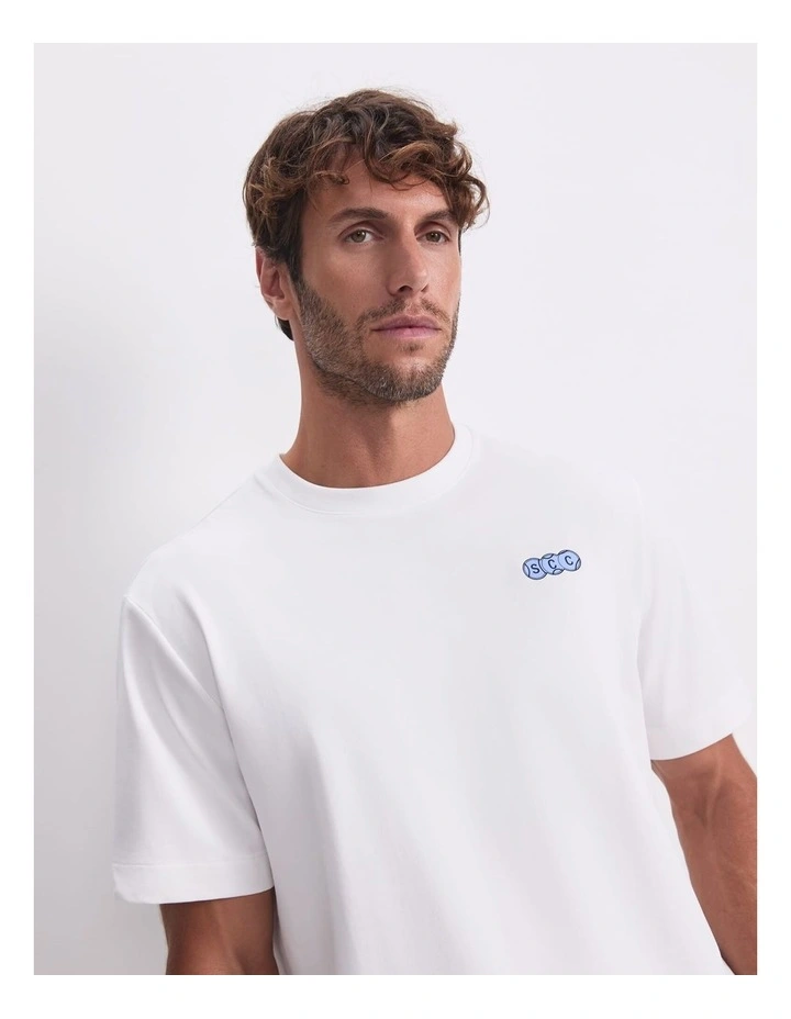 Fawkner Club Graphic Tee in White image 4