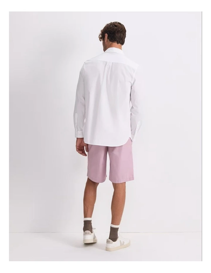 Poplin Long Sleeve Shirt in White image 2