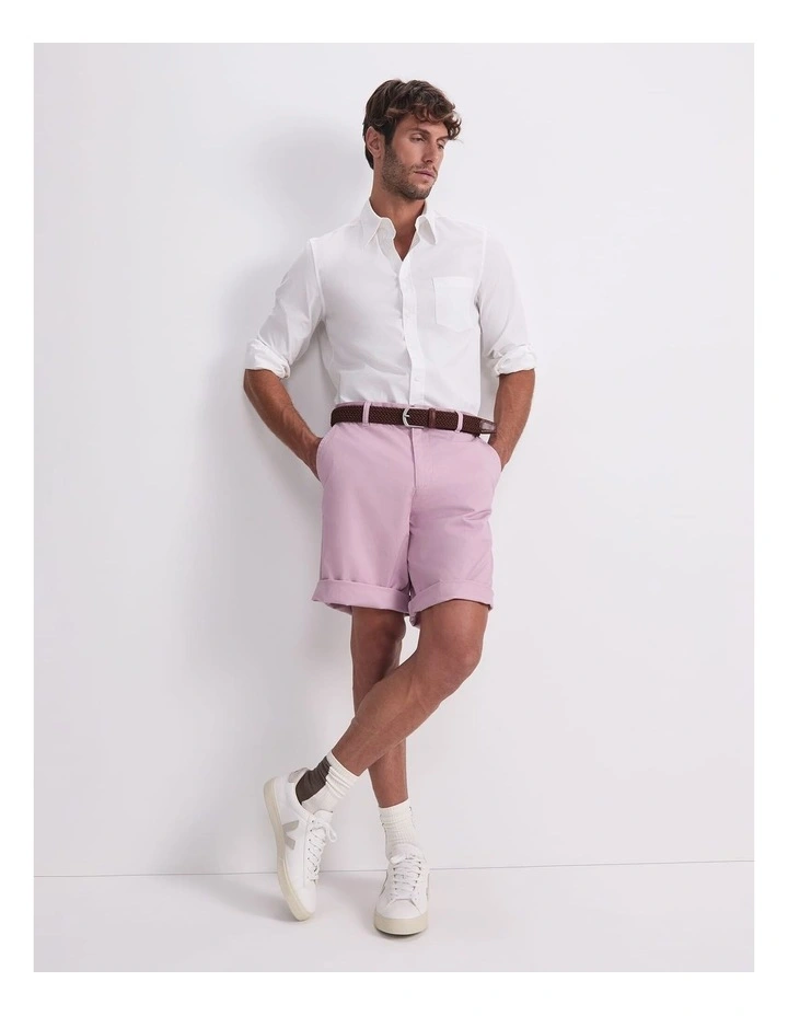 Poplin Long Sleeve Shirt in White image 5