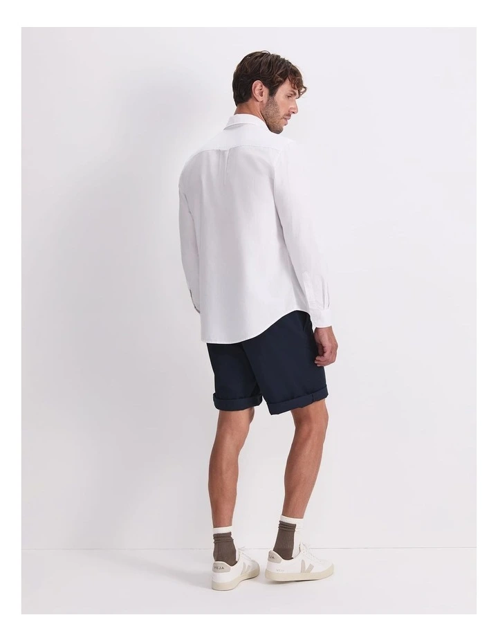 Club Long Sleeve Oxford Shirt in White image 2