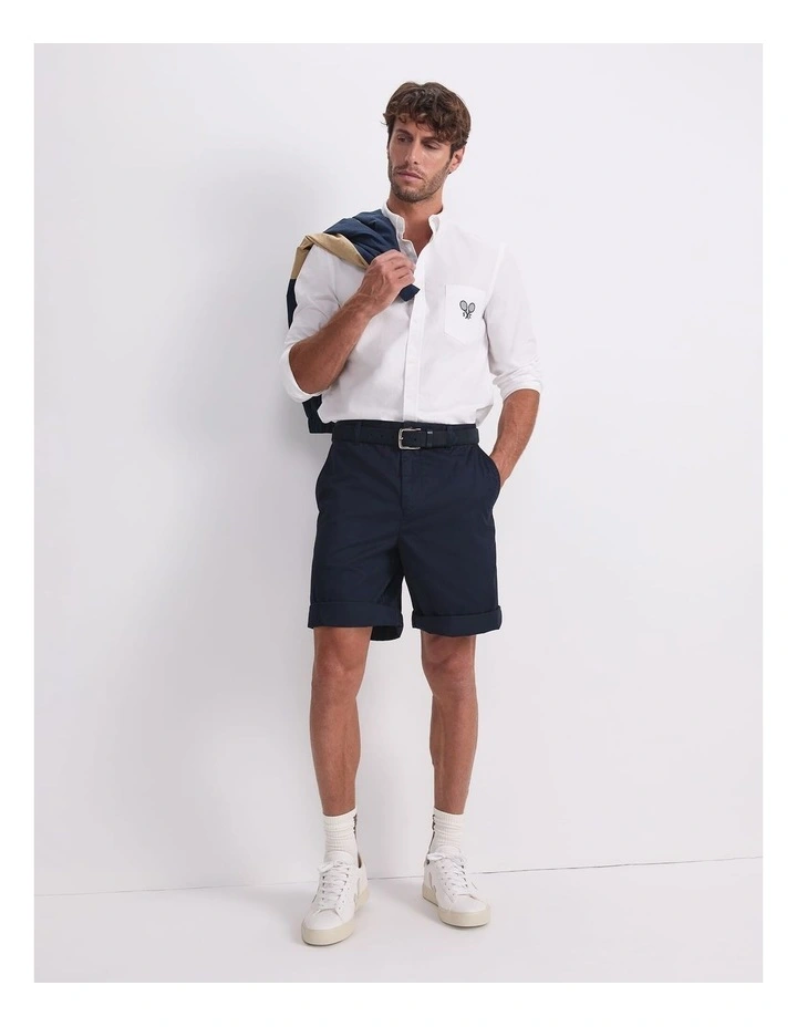 Club Long Sleeve Oxford Shirt in White image 5